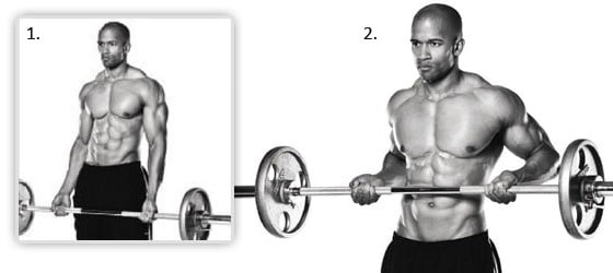 Barbell drag curls